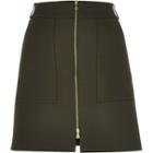 River Island Womens Structured Zip-up A-line Skirt