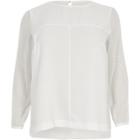 River Island Womens Plus White Mesh Sleeve Top