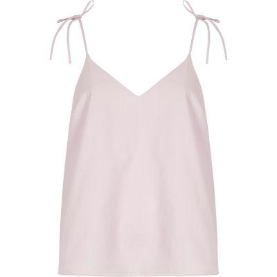 River Island Womens Poplin Bow Shoulder Cami Top