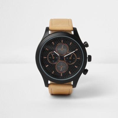 River Island Mens Rose Gold Tone Watch