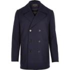 River Island Mensnavy Smart Double Breasted Peacoat
