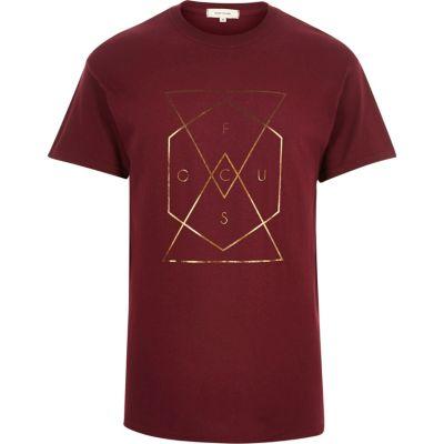River Island Mens Bronze Foil Print T-shirt