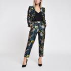 River Island Womens Petite Jacquard Cigarette Trousers