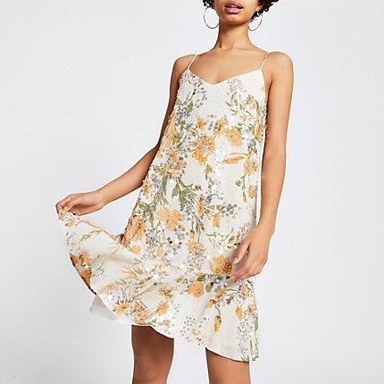 River Island Womens Sequin Embellished Slip Dress
