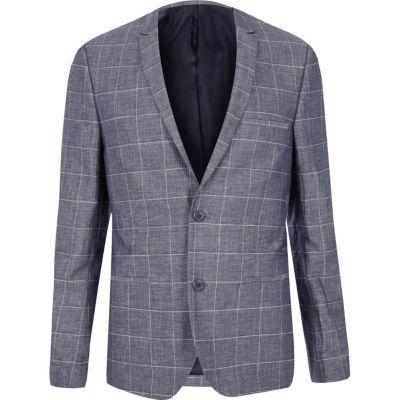 River Island Mens Check Vito Blazer