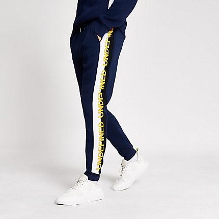 River Island Mens Undefined Embroidered Joggers