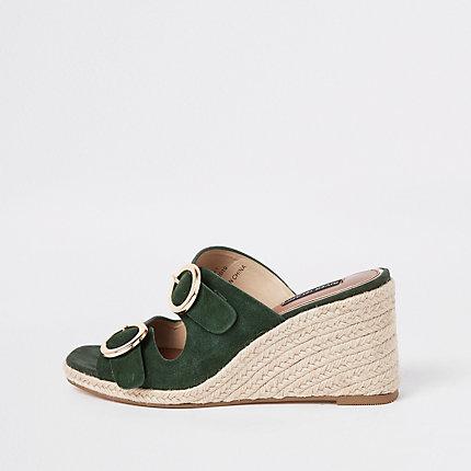 River Island Womens Square Toe Suede Wedges