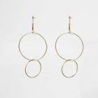 River Island Womens Gold Tone Triple Hoop Drop Earrings
