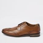 River Island Mens Mid Wide Fit Leather Lace-up Brogues