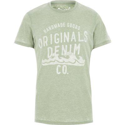 River Island Mens Burnout Jack And Jones Print T-shirt