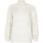 River Island Womens Lace And Dobby Mesh Panel Top