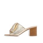 River Island Womens Gold Leather Tassel Mules