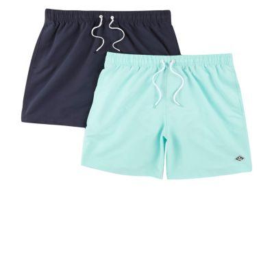 River Island Mens And Mint Blue Swim Trunks Pack