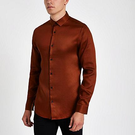 River Island Mens Button-up Long Sleeve Shirt