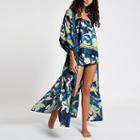 River Island Womens Floral Satin Jacquard Maxi Kimono