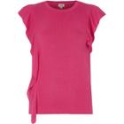 River Island Womens Knit Frill Front Top