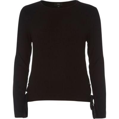 River Island Womens Jersey Tie Side Long Sleeve Top
