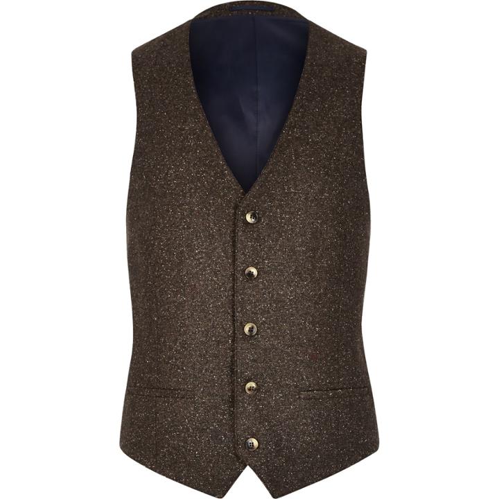 River Island Mensbrown Neppy Waistcoat