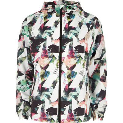 River Island Mens Abstract Print Hooded Jacket