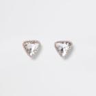 River Island Womens Gold Tone Jewel Triangle Stud Earrings