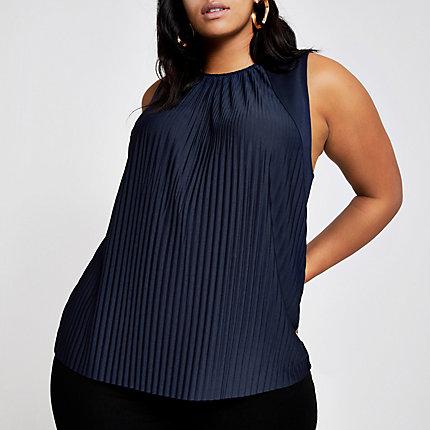 River Island Womens Plus Pleated Tank Top