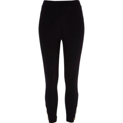 River Island Womens Strappy Eyelet Hem Leggings