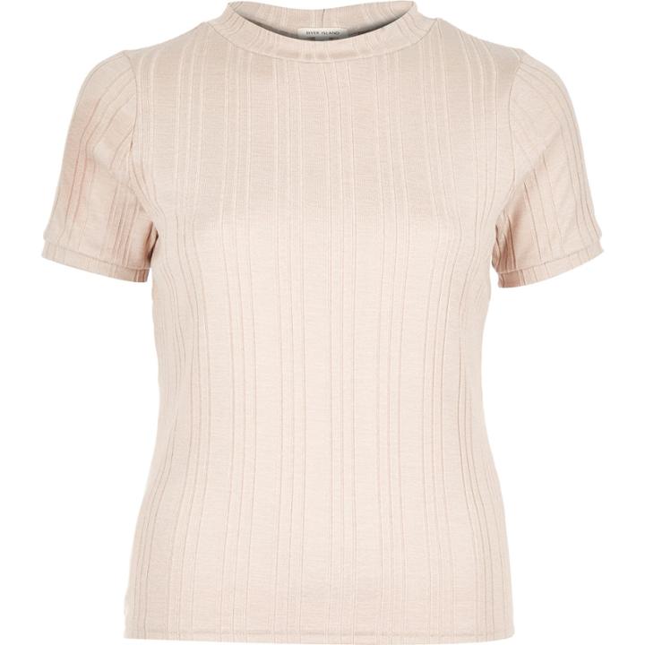 River Island Womens Nude Ribbed Turtle Neck Top