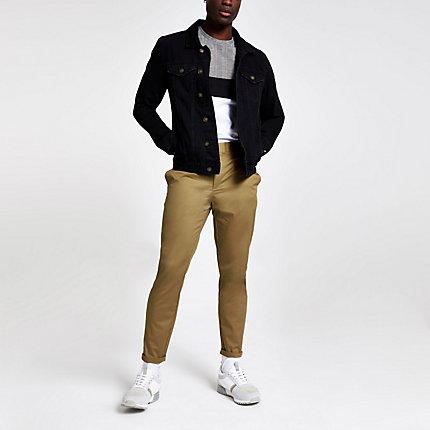 River Island Mens Skinny Fit Cropped Chino Trousers