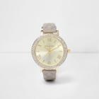River Island Womens Quilted Rhinestone Encrusted Watch