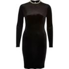 River Island Womens Velvet Embellished Mini Dress