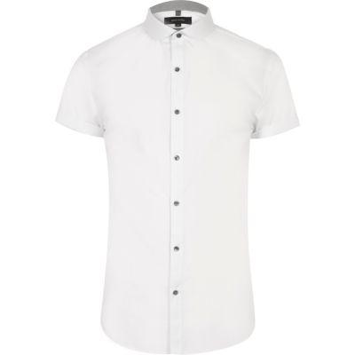 River Island Menswhite Penny Collar Smart Slim Fit Shirt