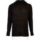 River Island Mensblack Layered Longline Hoodie