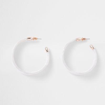 River Island Womens White Hoop Earrings