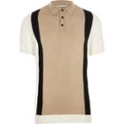 River Island Mens Knit Blocked Slim Fit Polo Shirt