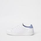 River Island Womens White Mesh Side Panel Lace-up Sneakers