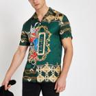 River Island Mens Baroque Print Short Sleeve Shirt