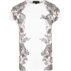 River Island Mens White Side Print T-shirt