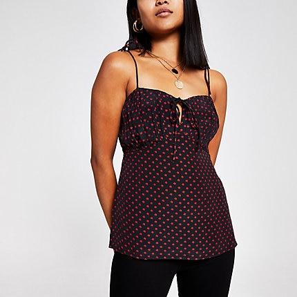 River Island Womens Petite Print Tie Cami Top