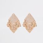 River Island Womens Gold Tone Bling And Chainmail Drop Earrings