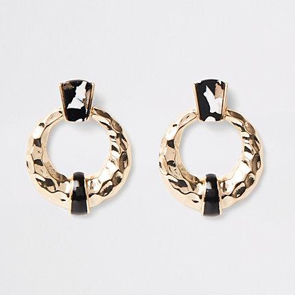 River Island Womens Mono Print Door Knocker Earrings