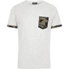River Island Mens White Jack And Jones Camo Pocket T-shirt