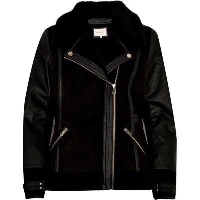 River Island Womens Faux Leather Biker Jacket