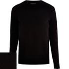River Island Mensblack Raglan Sleeve Sweater