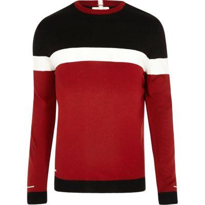 River Island Mensbig & Tall Colour Block Slim Fit Jumper