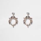 River Island Womens Gold Tone Jewel Open Dangle Earrings