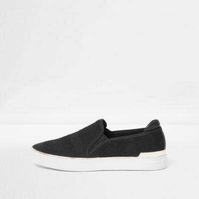 River Island Womens Jacquard Slip On Plimsolls
