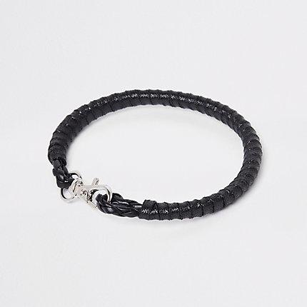 River Island Mens Leather Wrist Cuff Bracelet