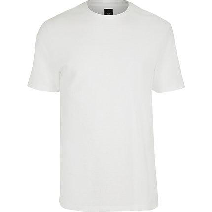 River Island Mens White Slim Fit T-shirt