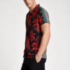 River Island Mens Short Sleeve Floral Stripe Print Shirt