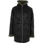 River Island Mens Faux Shearling Oversized Hooded Jacket